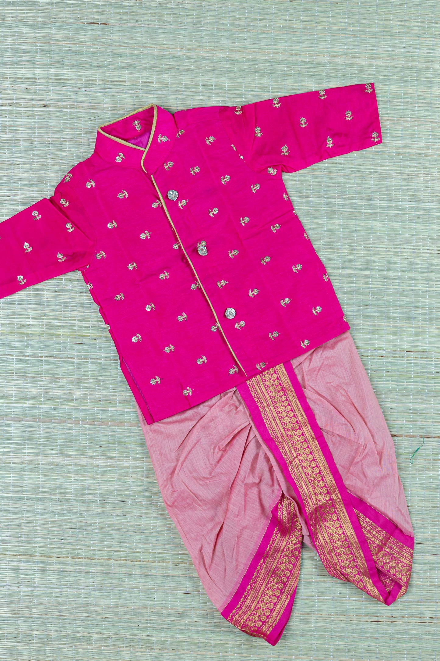 Blush with Pink shade kurta dhoti ethnic wear for baby boy