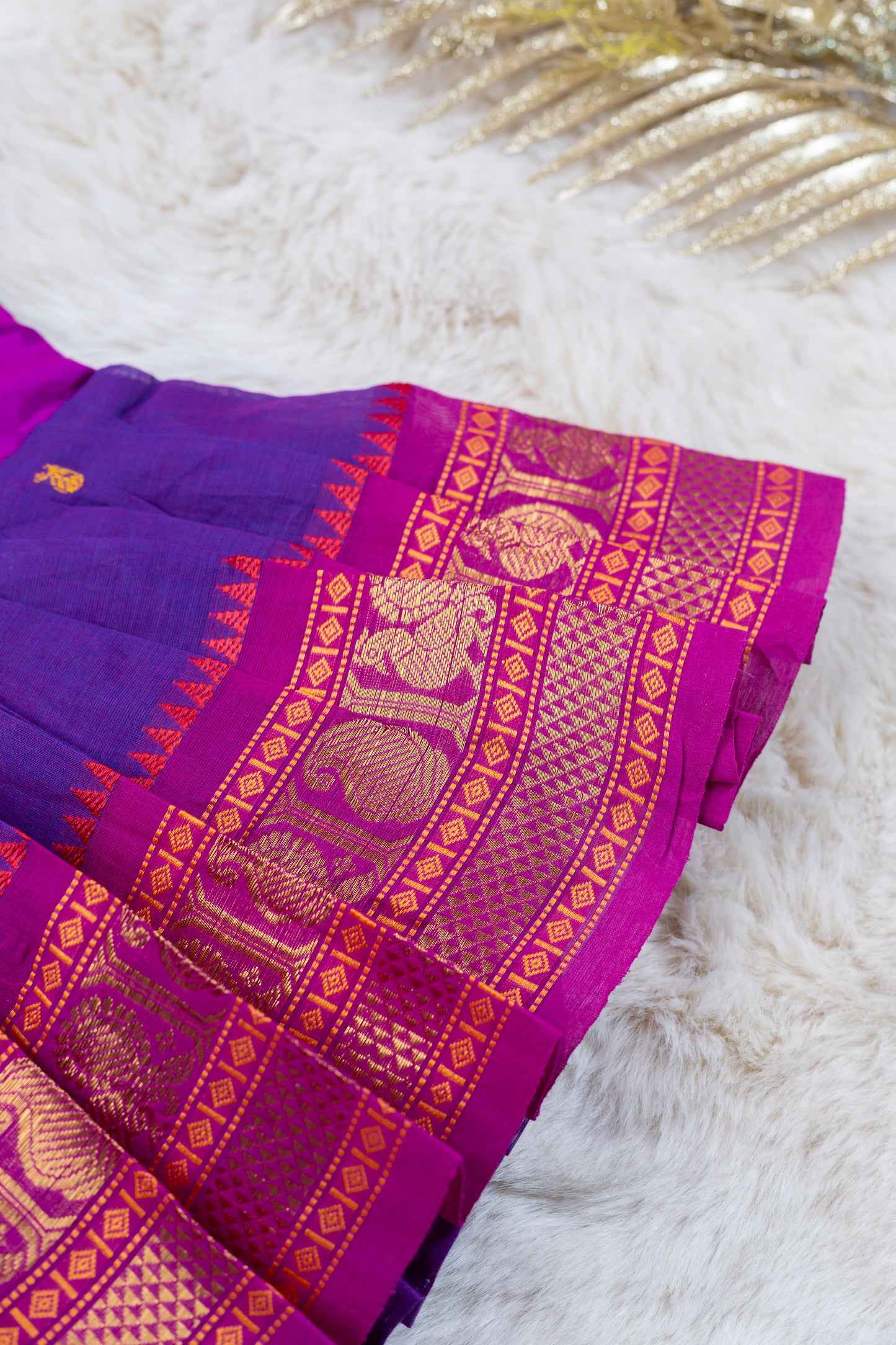 Rich Pink with purple (Vintage Bow) - Kanchi Cotton Silk South Indian Ethnic Frock for Baby Girl