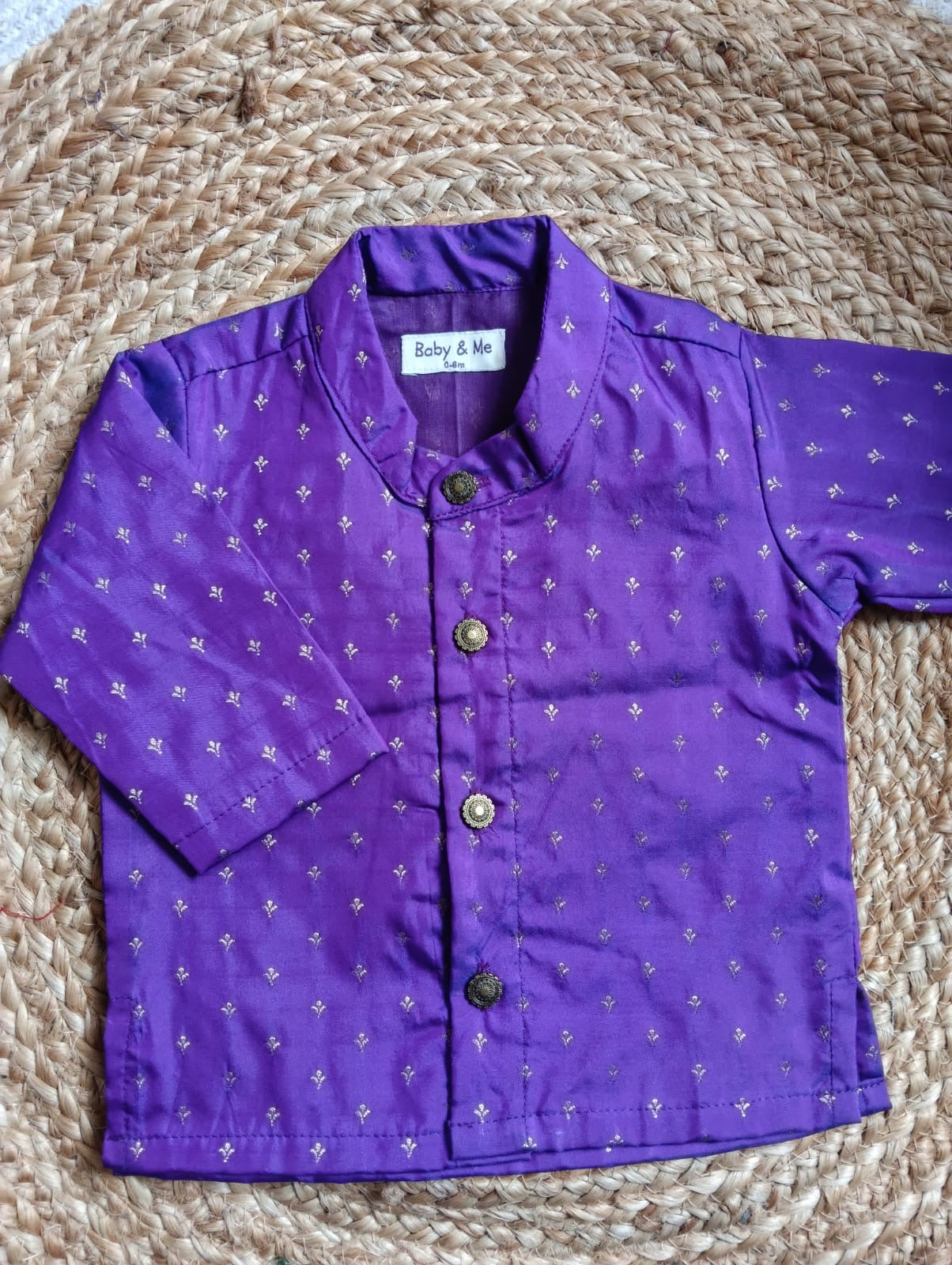 Purple Traditional Kurta for baby boy ethnic top wear