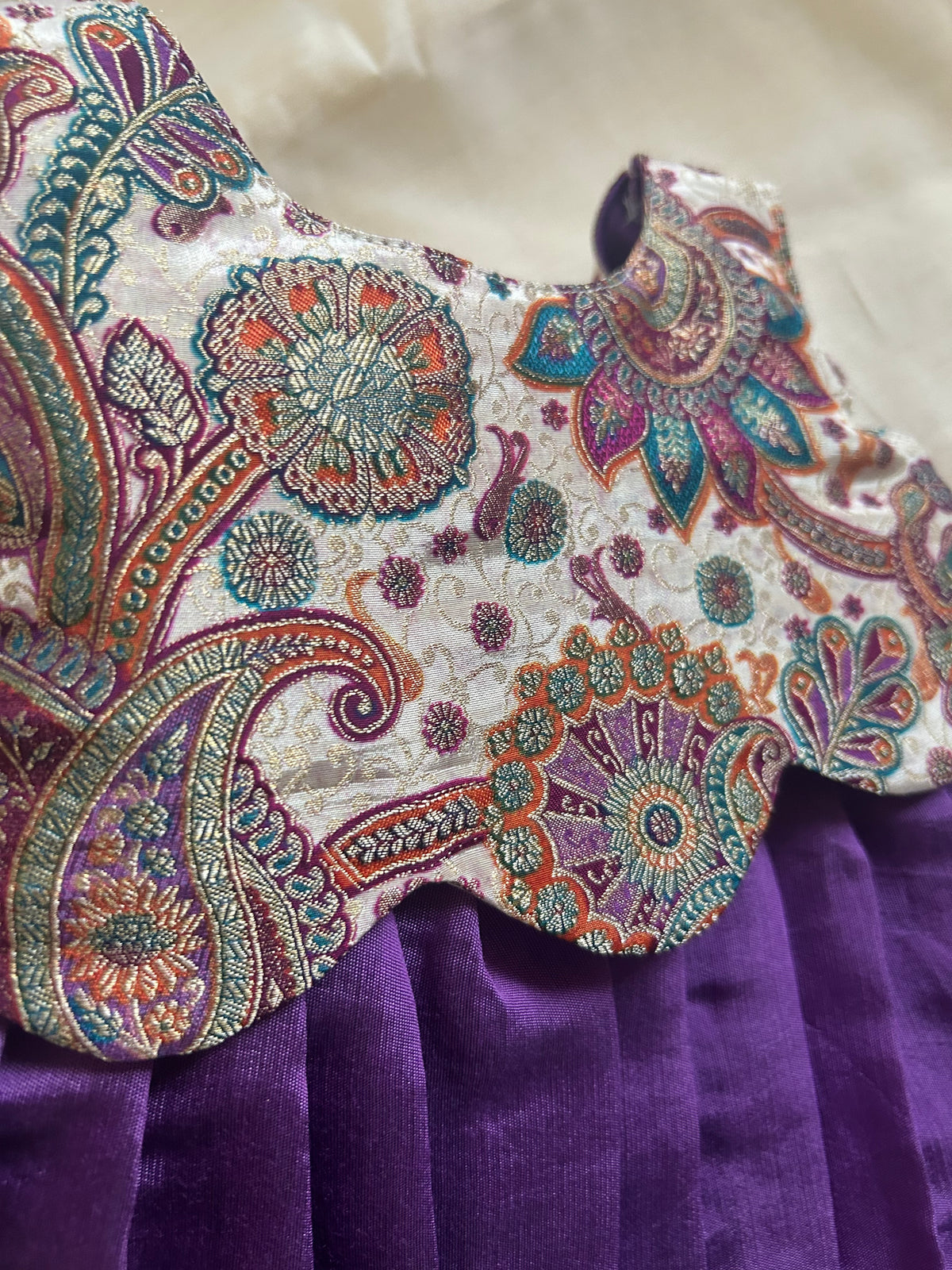 Traditional Violet & Sandalwood Festive Gown Ethnic Wear for Baby Girl  – Birthday frock for Baby Girl
