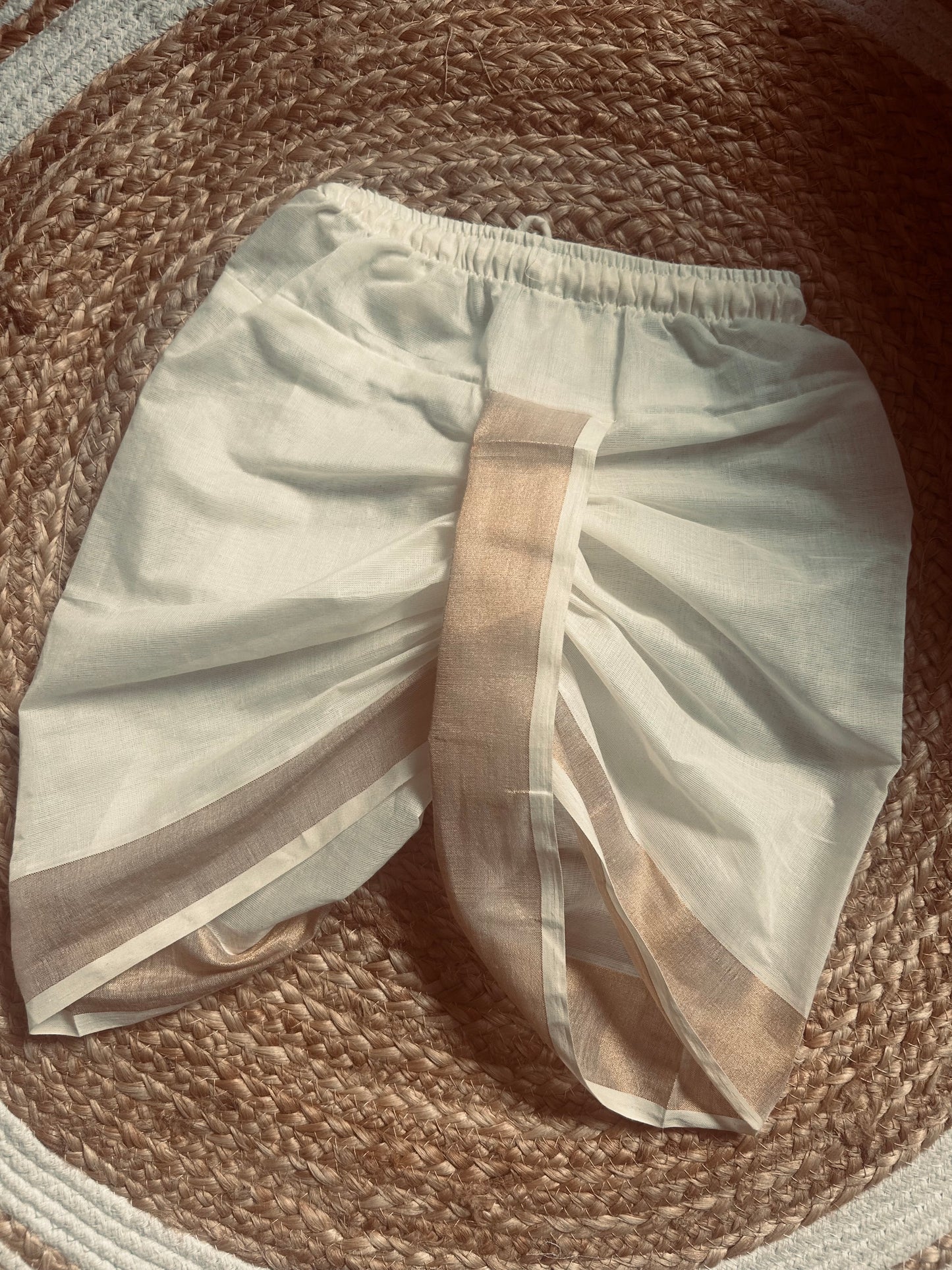 White Malini - Pure Kanchi Cotton handloom dhoti baby boy ethnic bottom wear