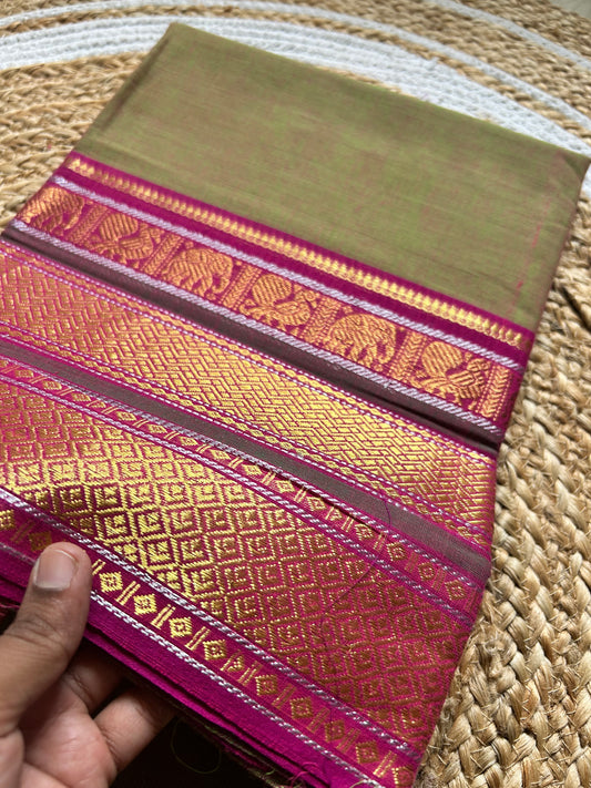 Tripura Sundari - Pure Kanchi Cotton Handloom ( Kai Magga) Saree