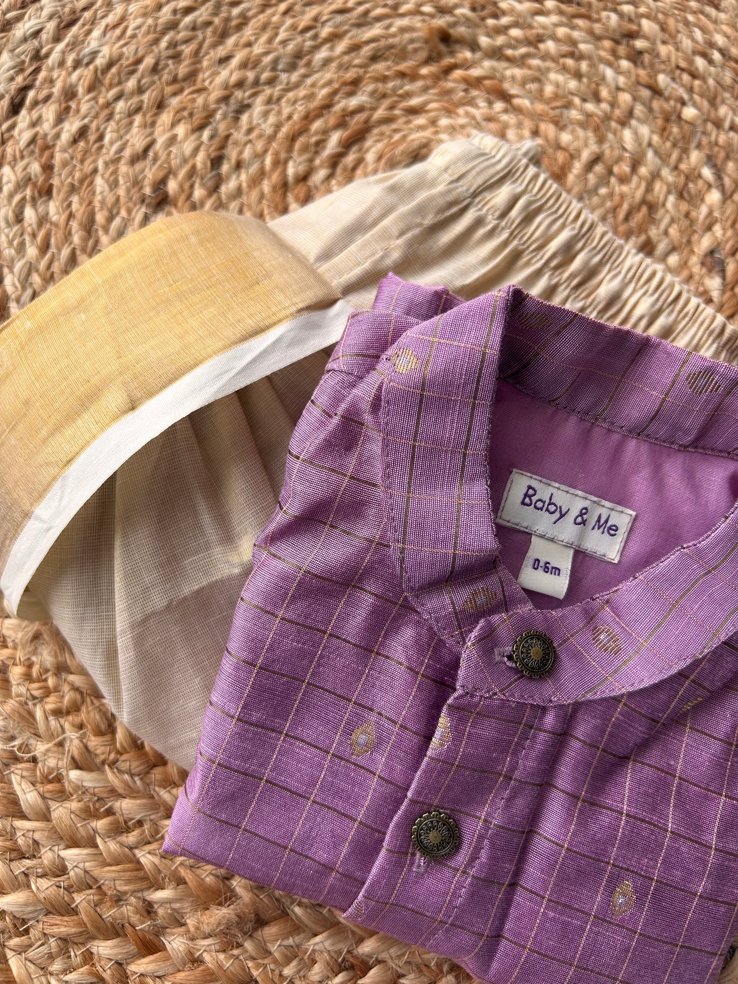 Reshme Chowka and gold Kurta Dhoti for baby boy - Festive Collection