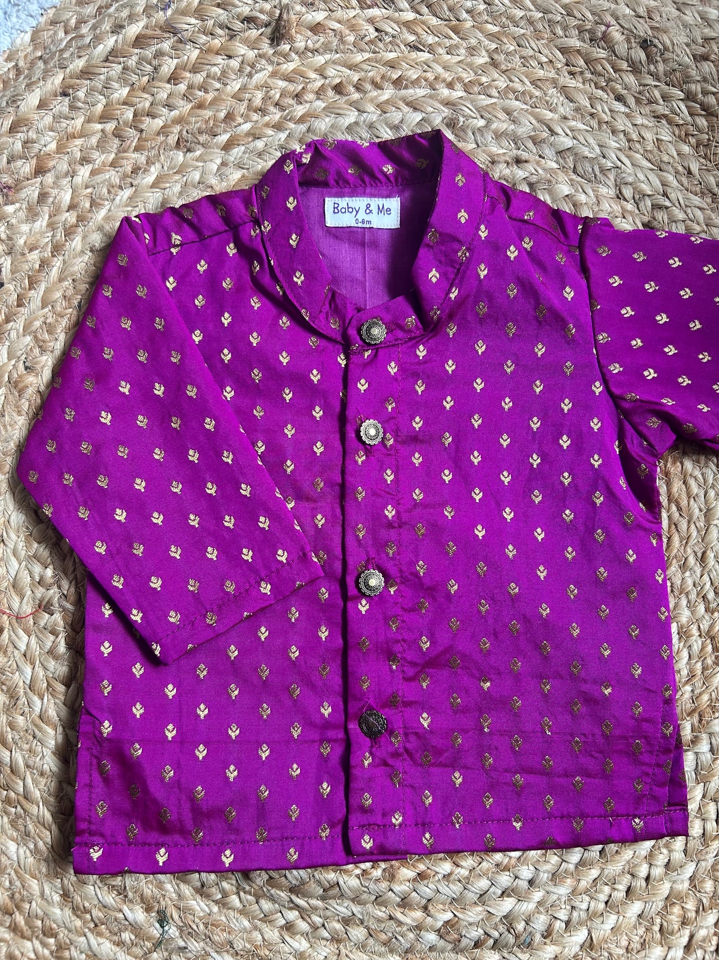 Dark Pink Traditional Kurta for baby boy ethnic top wear