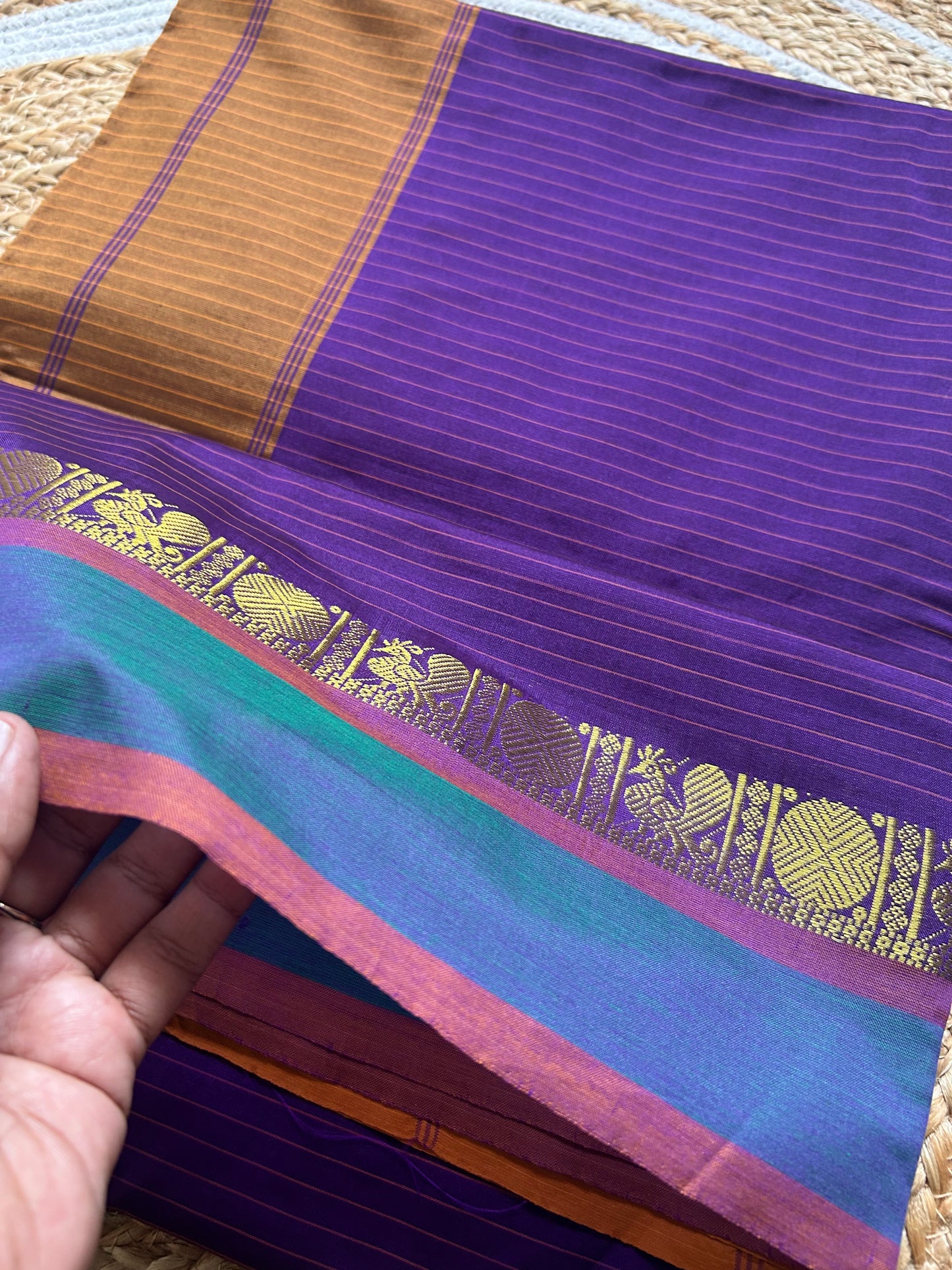Rajarajeshwari - Pure Kanchi Cotton Handloom ( Kai Magga) Saree