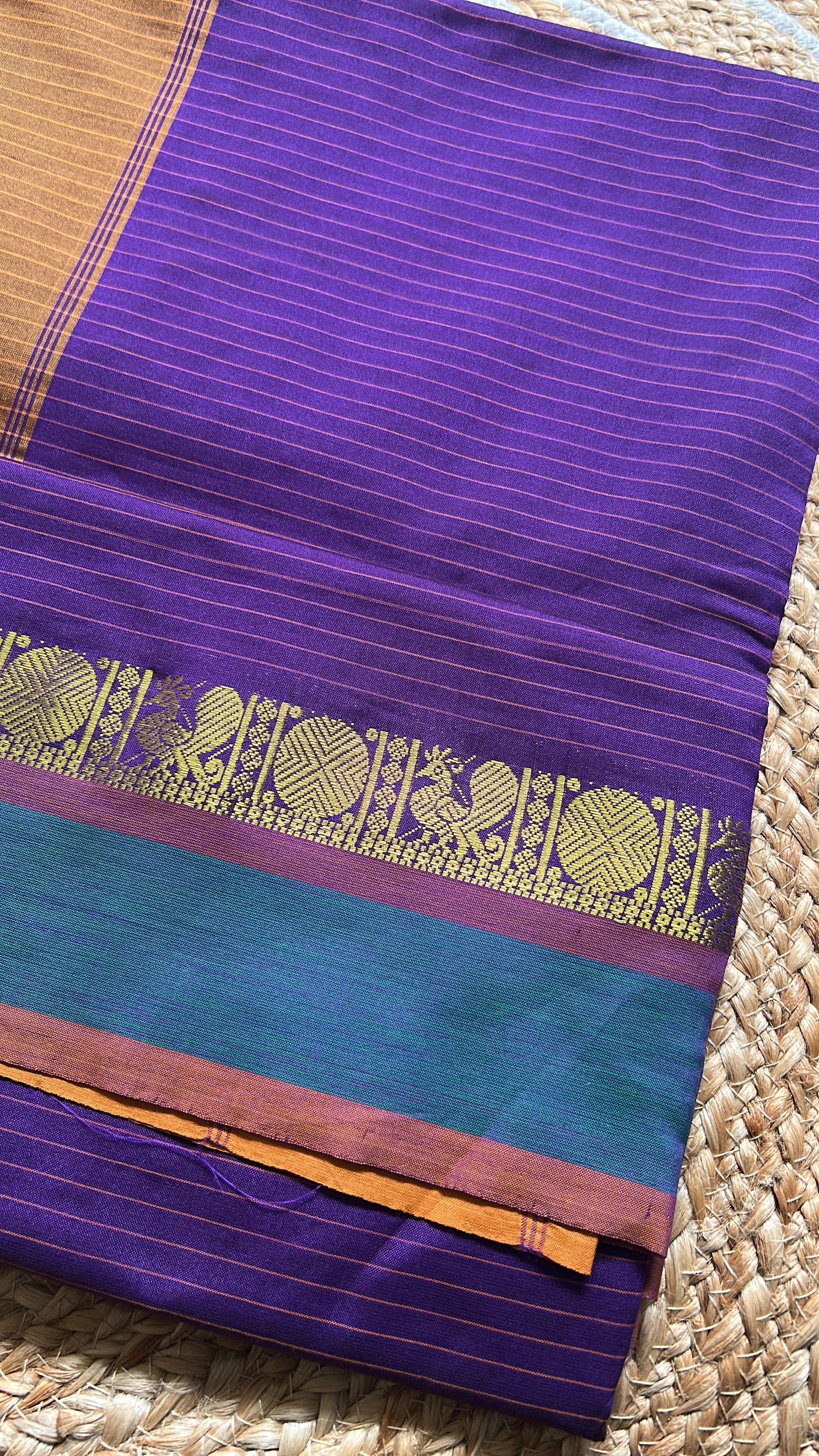 Rajarajeshwari - Pure Kanchi Cotton Handloom ( Kai Magga) Saree
