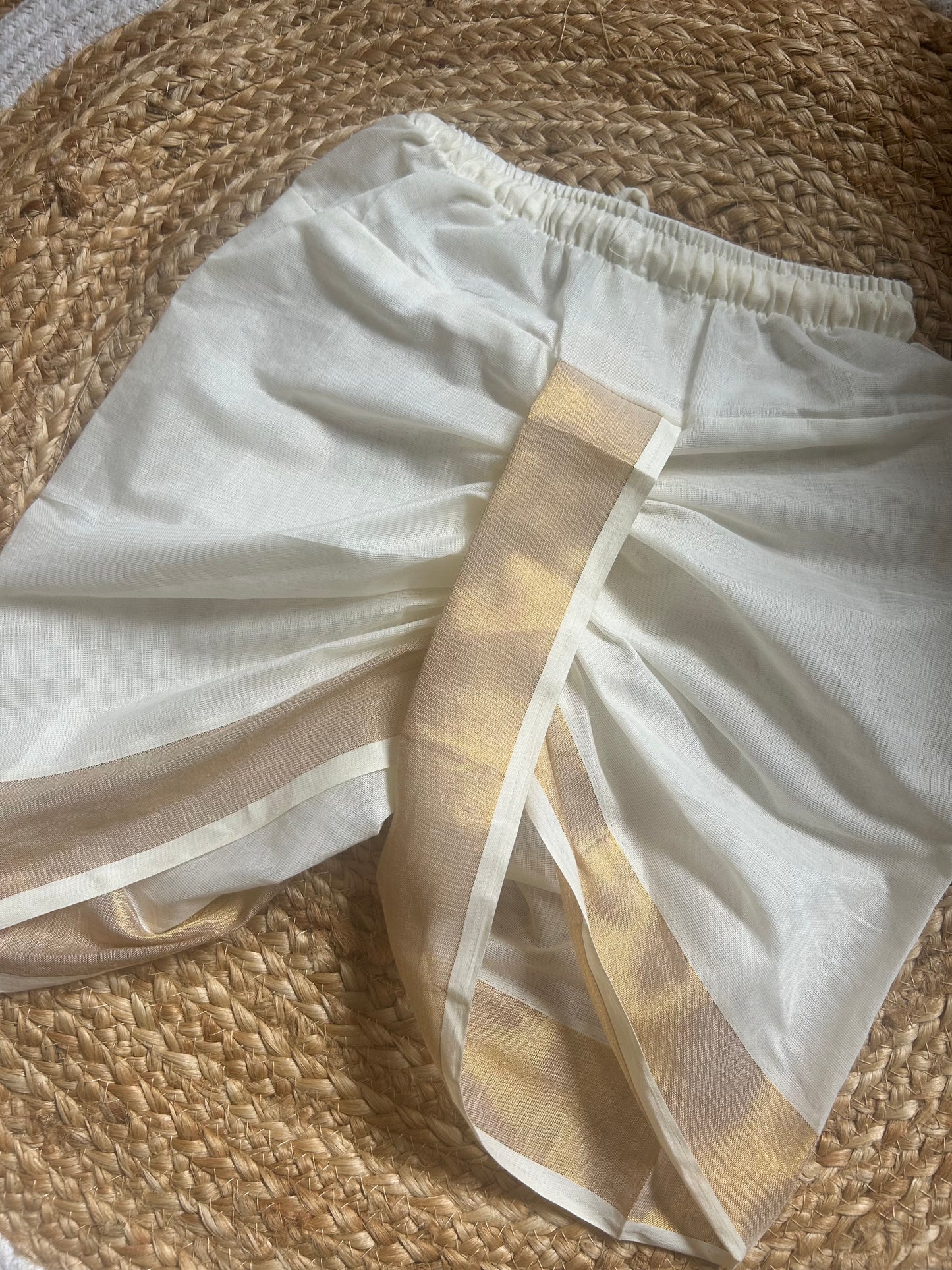 White Malini - Pure Kanchi Cotton handloom dhoti baby boy ethnic bottom wear