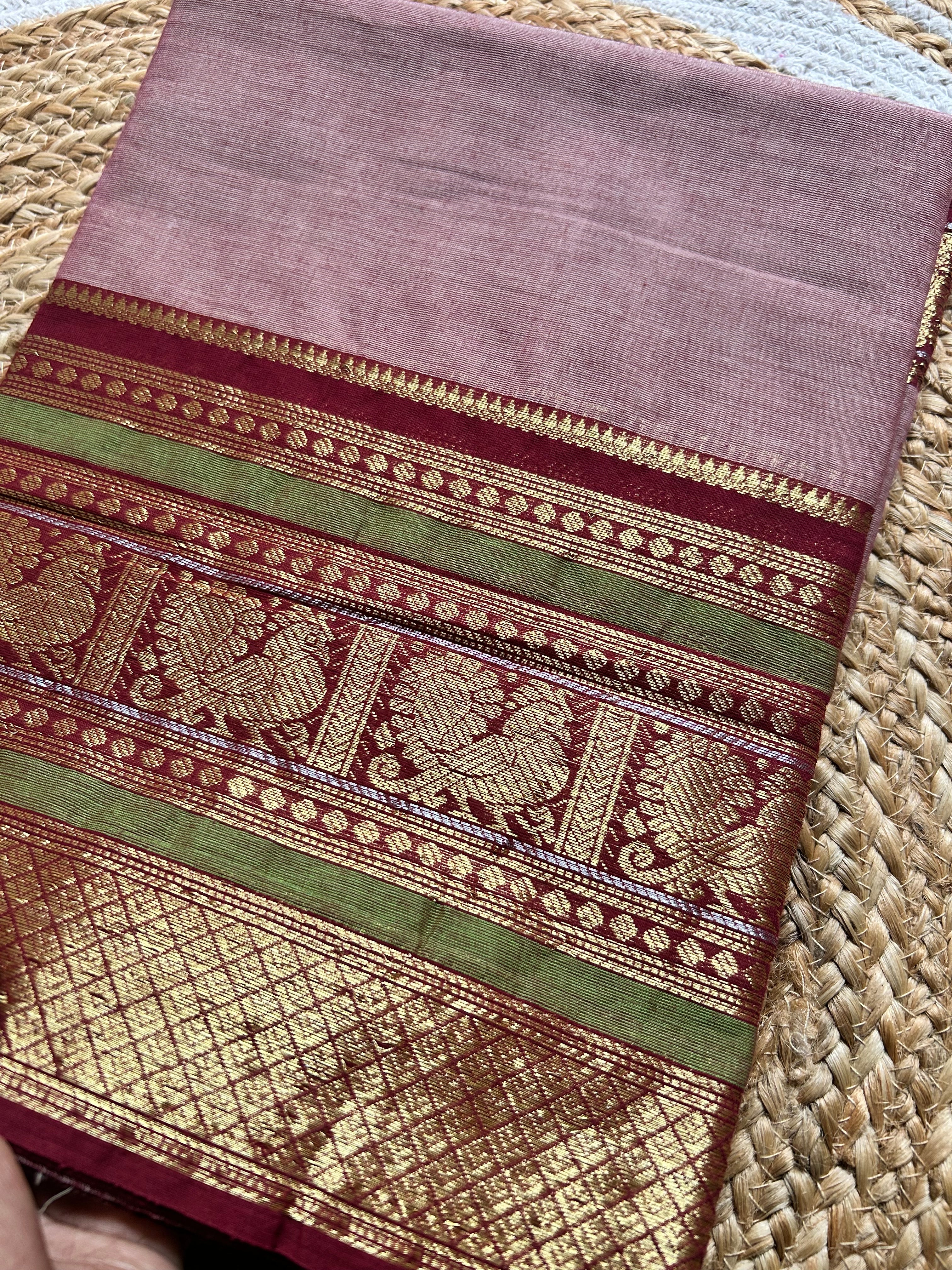Shakti - Pure Kanchi Cotton Handloom ( Kai Magga) Saree