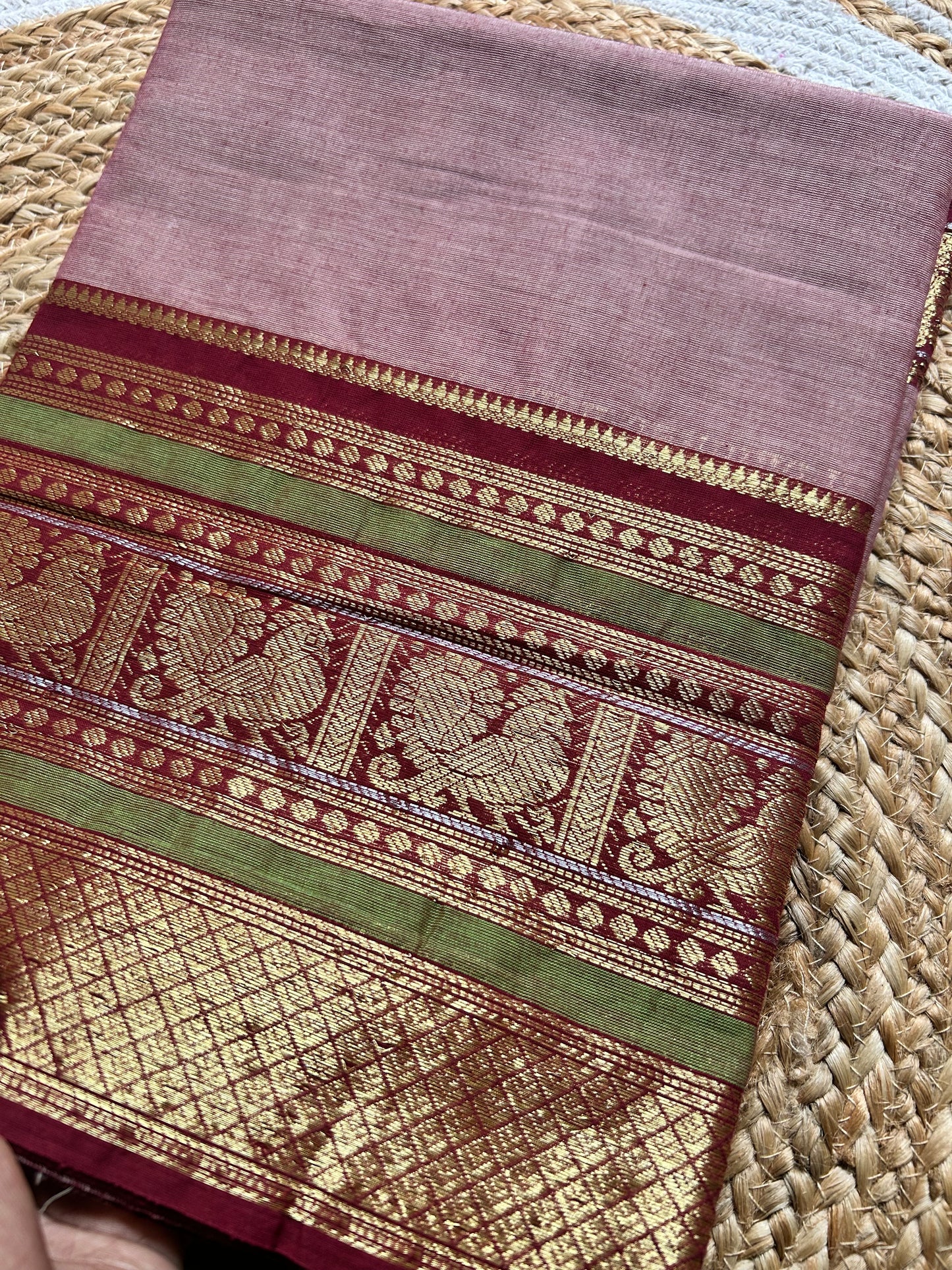 Shakti - Pure Kanchi Cotton Handloom ( Kai Magga) Saree