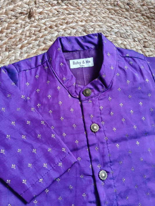 Purple Traditional Kurta for baby boy ethnic top wear