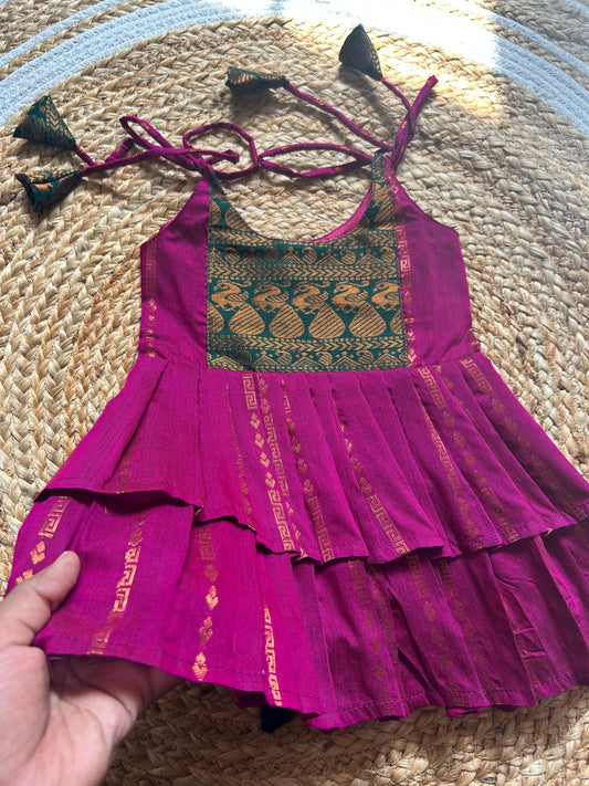 Sundari layered tie-up Ethnic Wear for Baby Girl – Traditional frock for Baby Girl