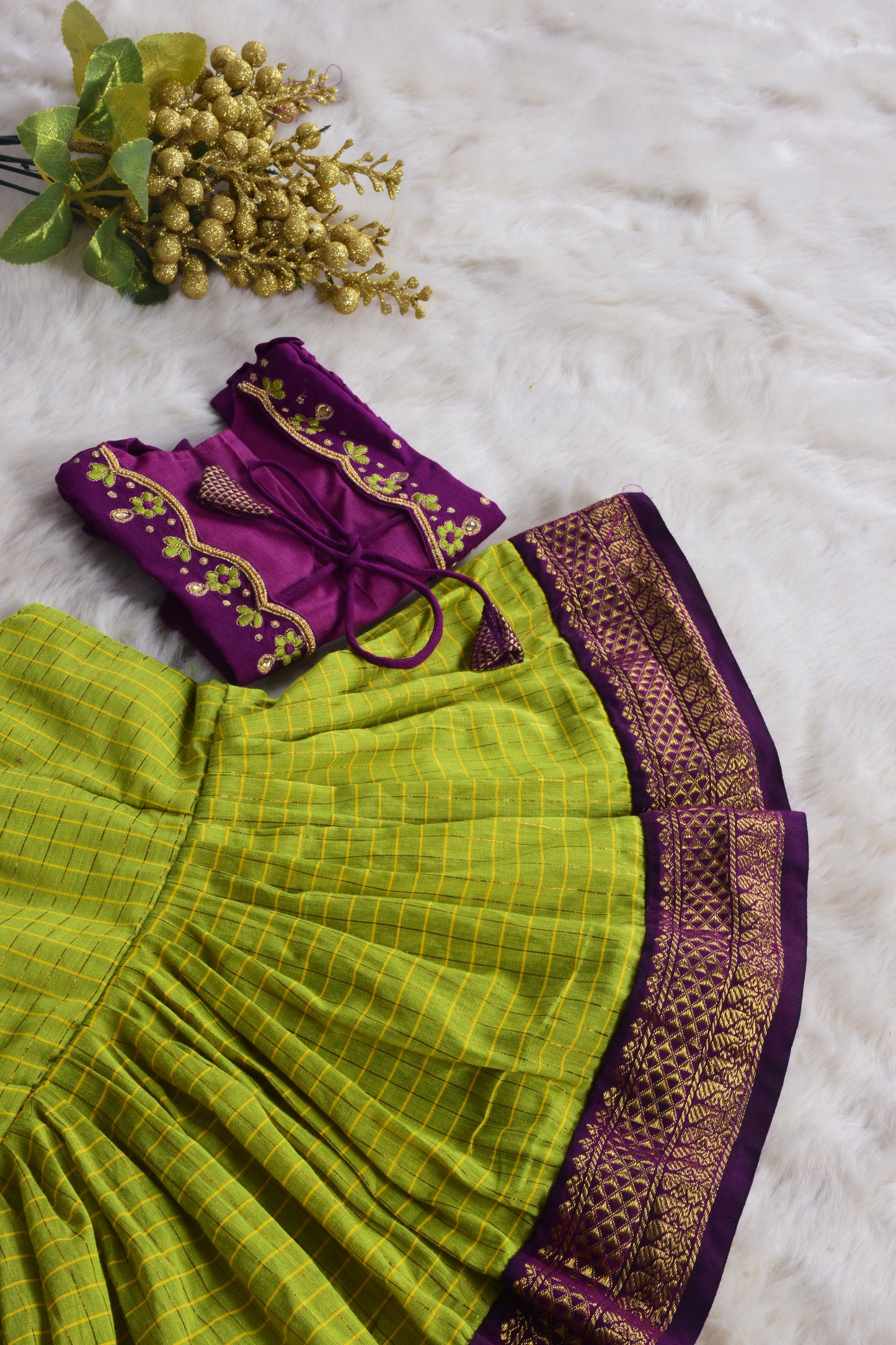 Lime green and wine embroideried jacket ethnic wear for baby girl