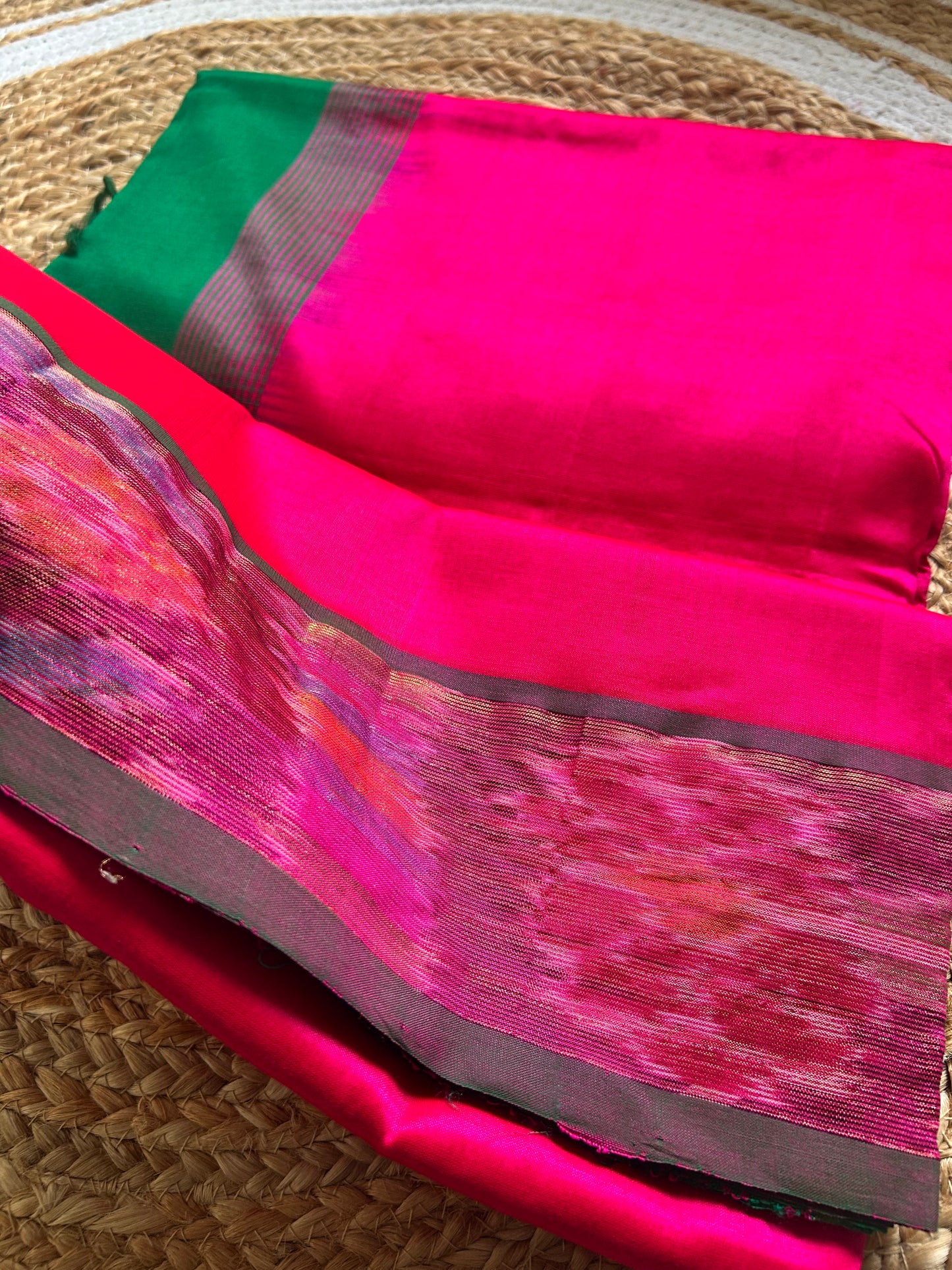 Anagha - Pure Cotton Pochampalli Border Handloom (Kai Magga) Saree