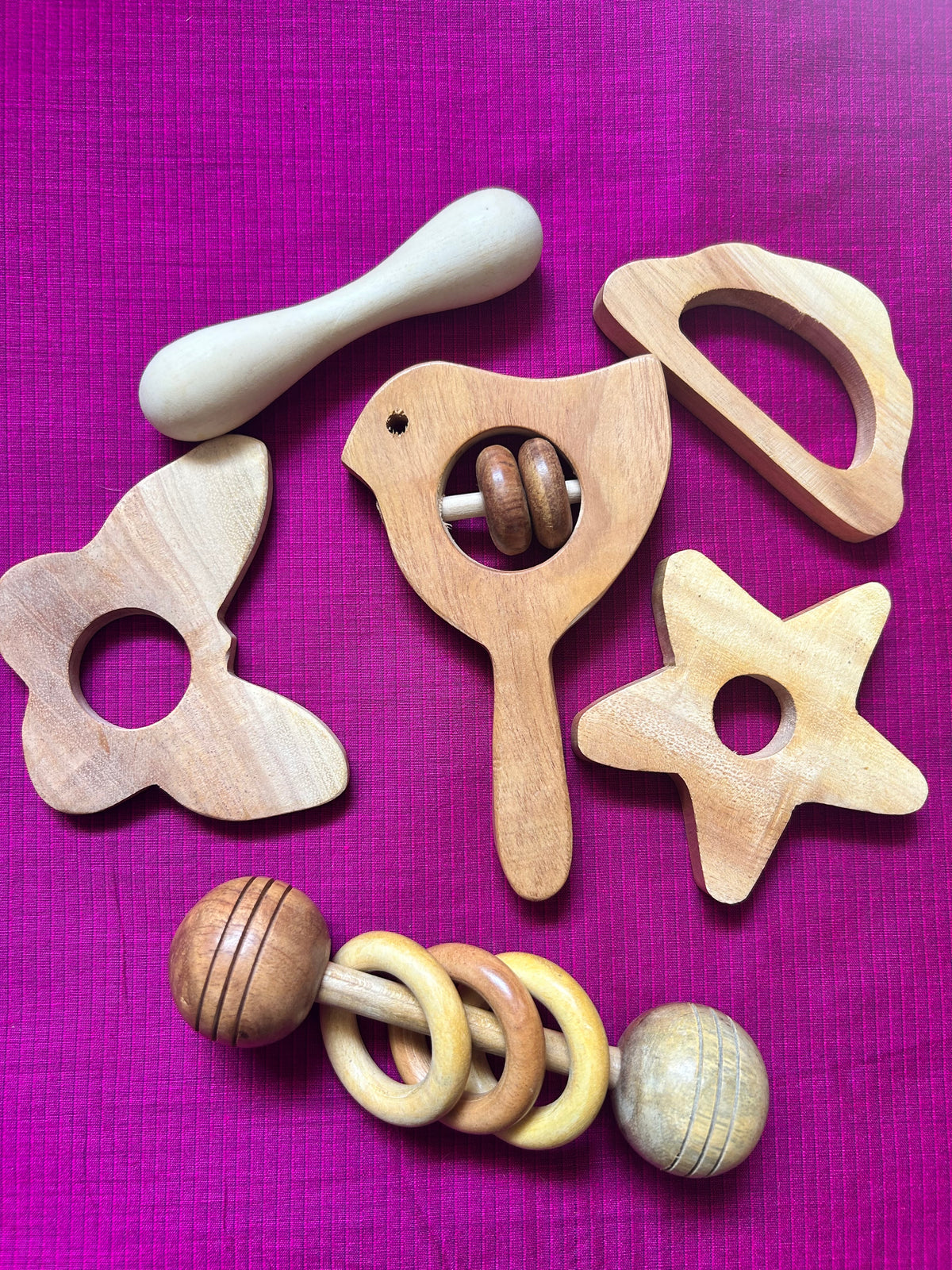 Organic teether combo for Baby Girl / Baby Boy for New Born Gift / 6th months birthday gift