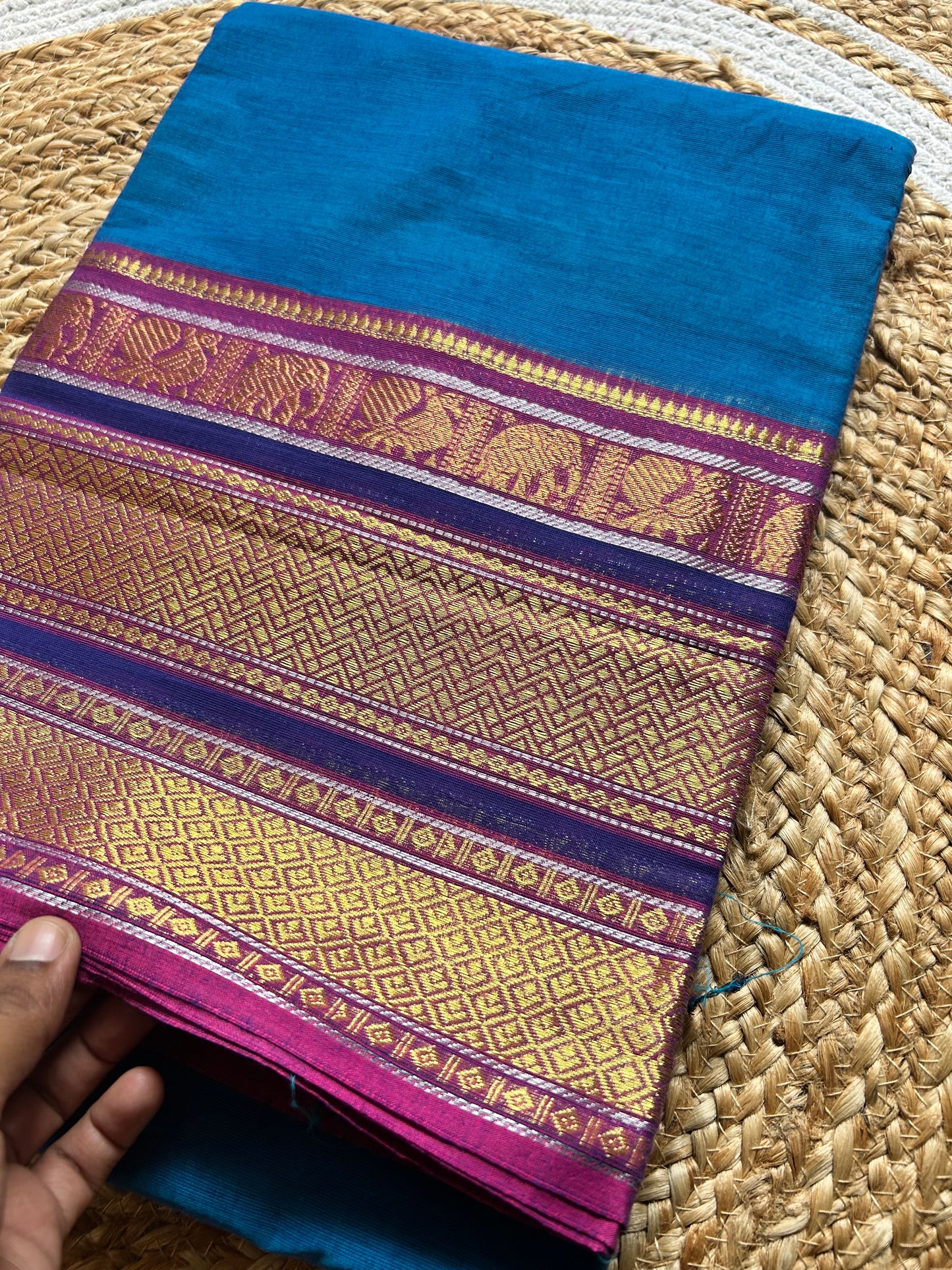 Chamundeshwari - Pure Kanchi Cotton Handloom ( Kai Magga) Saree