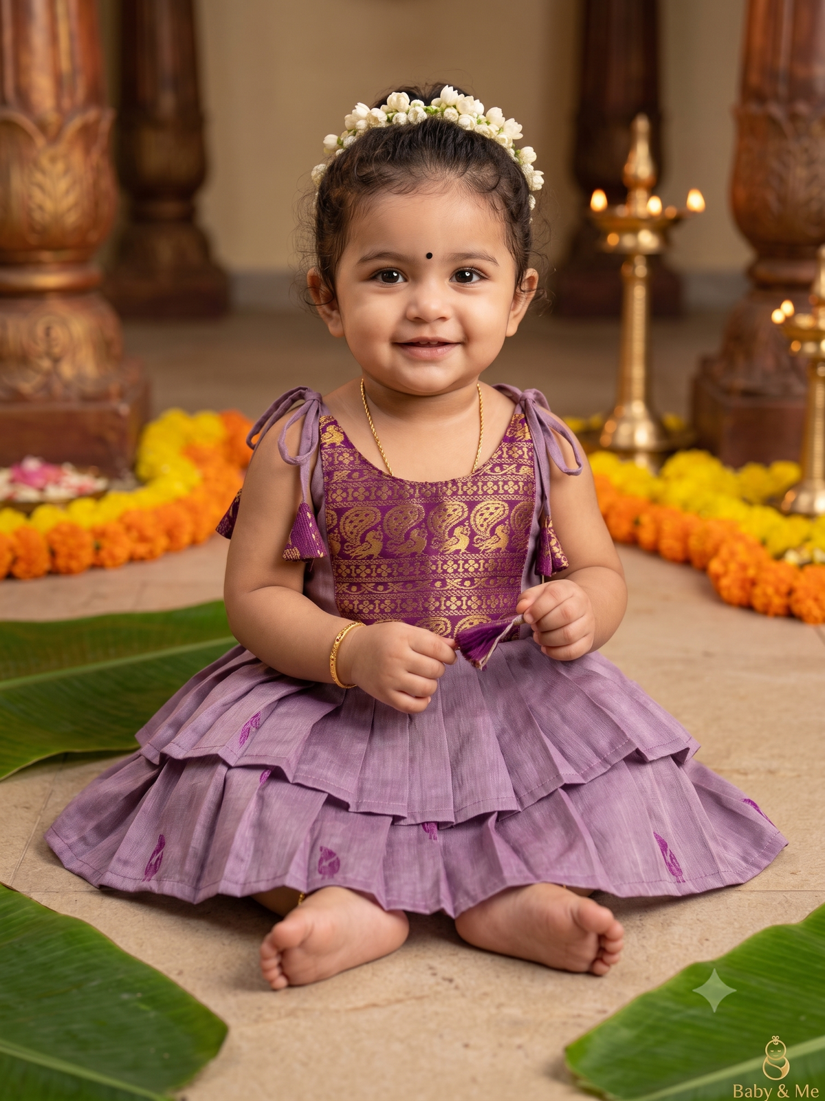 Madhuri layered tie-up Ethnic Wear for Baby Girl – Traditional frock for Baby Girl