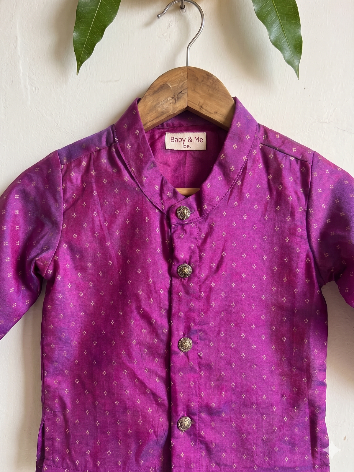 Dark Pink Traditional Kurta for baby boy ethnic top wear