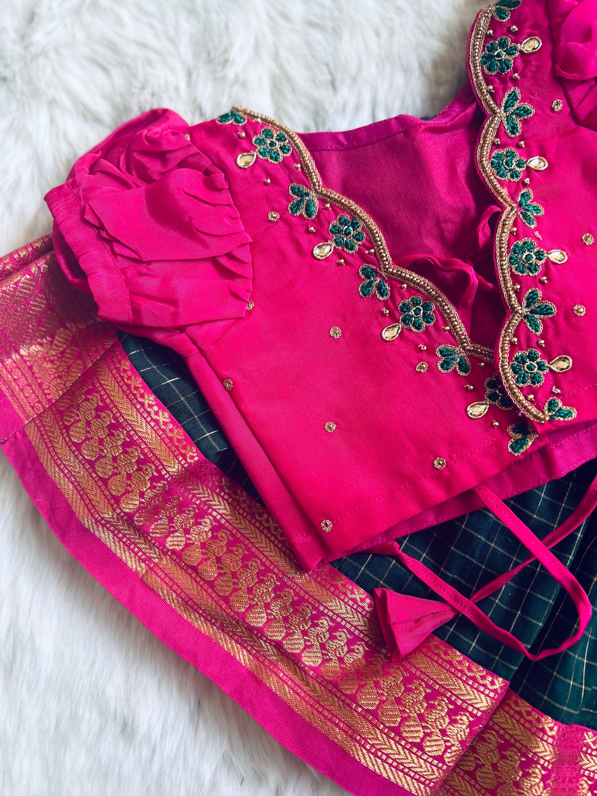  kids ethnic wear, pattu pavadai for kids, traditional dress for baby girl, ethnic wear for girls, pattu langa blouse designs for kids​, baby lehenga, baby lehenga, 1st birthday dress for baby girl​, baby langa blouse, lehenga choli for girls, indian dresses for girls, traditional dress for girls