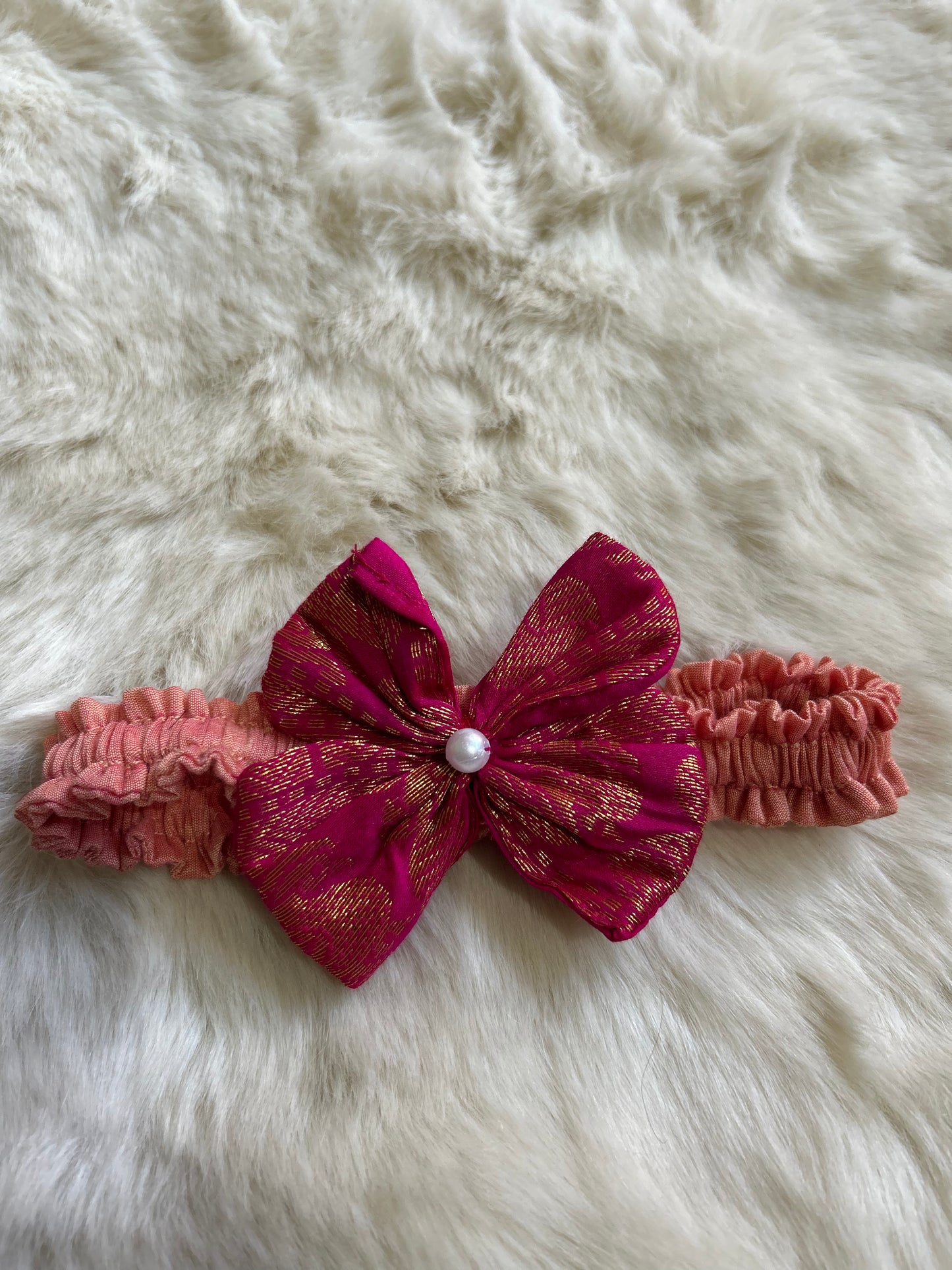 Hair Bow - Blush & Pink