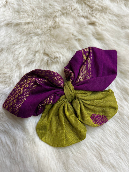 Hair Clip - Green and wine