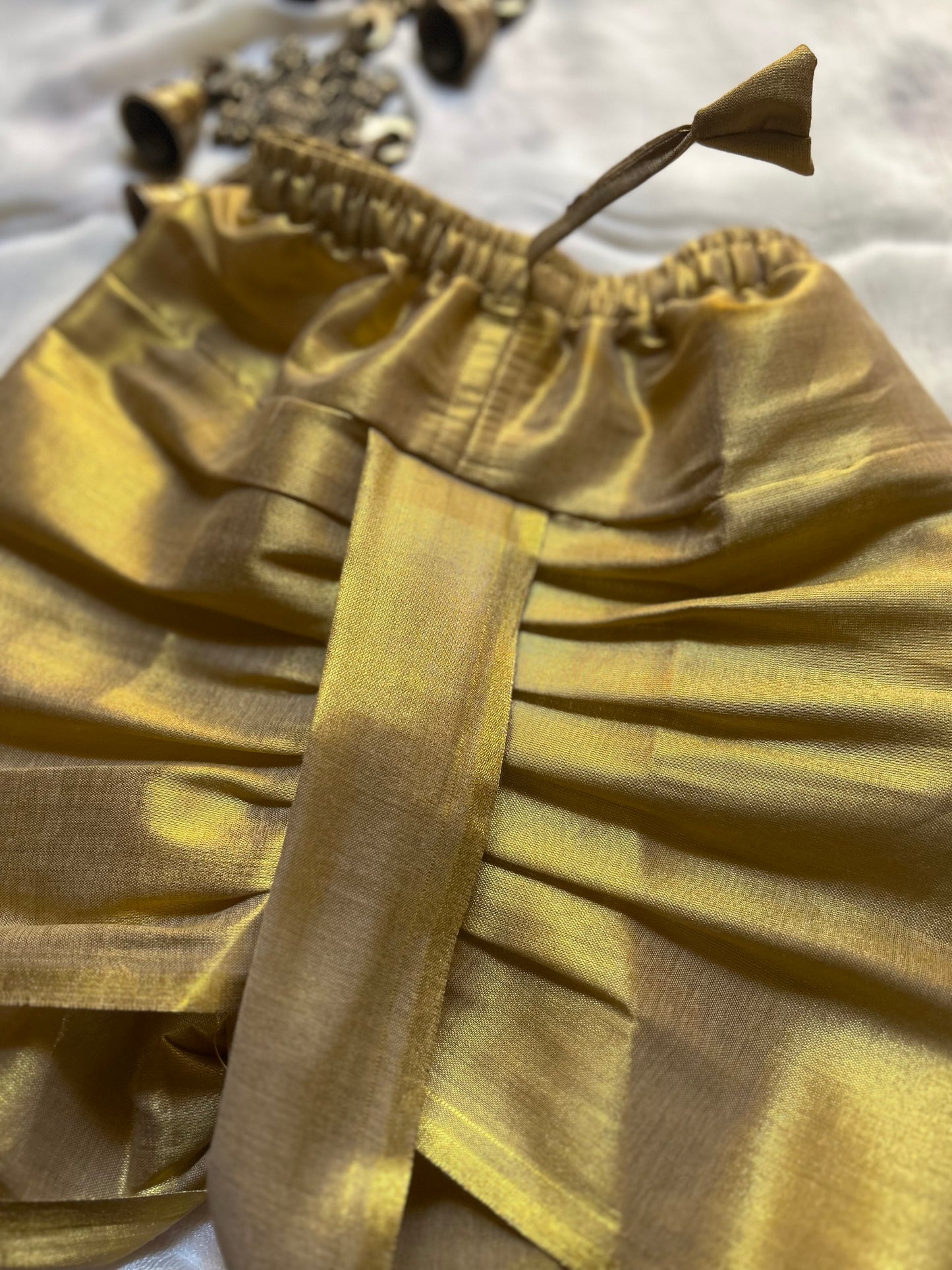 Tissue gold dhoti baby boy ethnic bottom wear