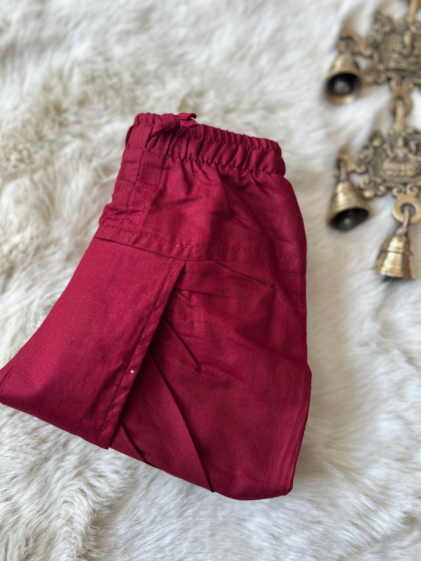 Maroon dhoti cotton baby boy ethnic bottom wear