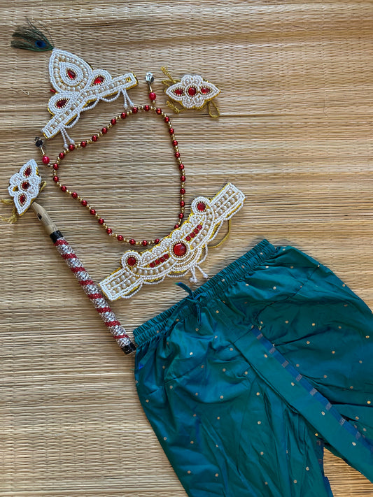 Krishna Dress Set for Baby Boy | Janmashtami dress | Krishna dress for newborn | Aqua blue dhoti