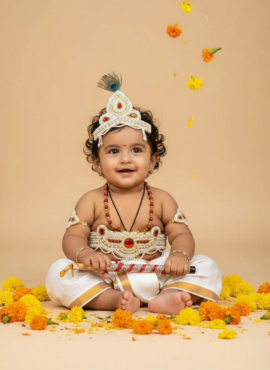 Assorted Krishna Dress Set for Baby Boy | Janmashtami dress | Krishna dress for newborn | Mix color dhoti