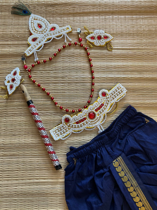 Krishna Dress Set for Baby Boy | Janmashtami dress | Krishna dress for newborn | Navy blue