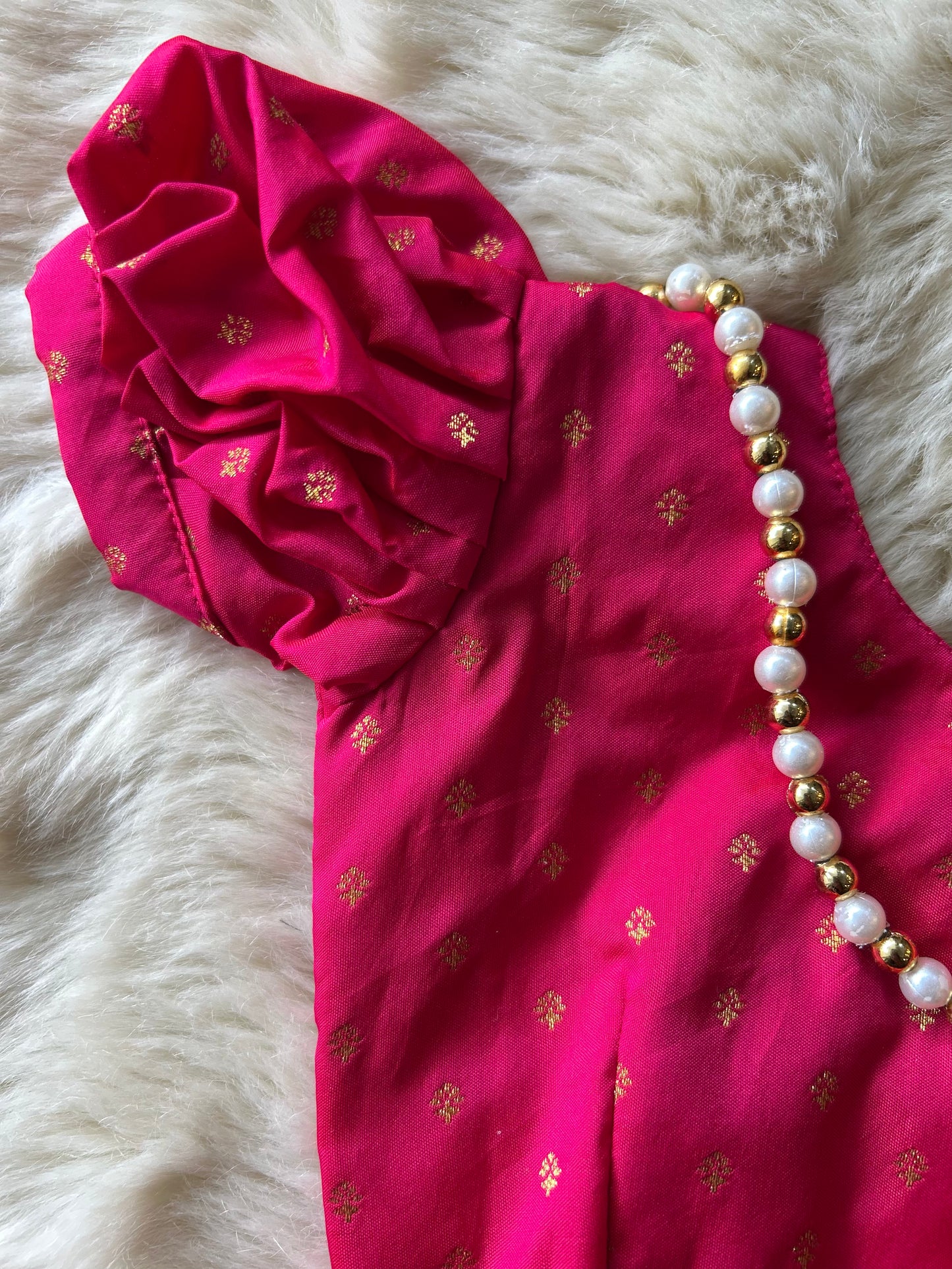 Pink and orange  - Ready to wear saree for kids Ethnic wear for baby girl