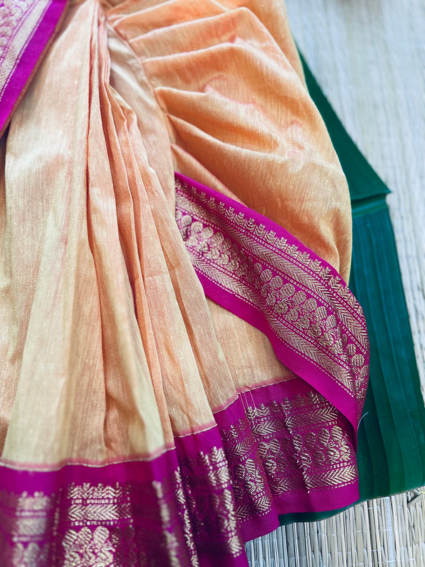 Mango yellow and festive pink  - Ready to wear saree for kids Ethnic wear for baby girl