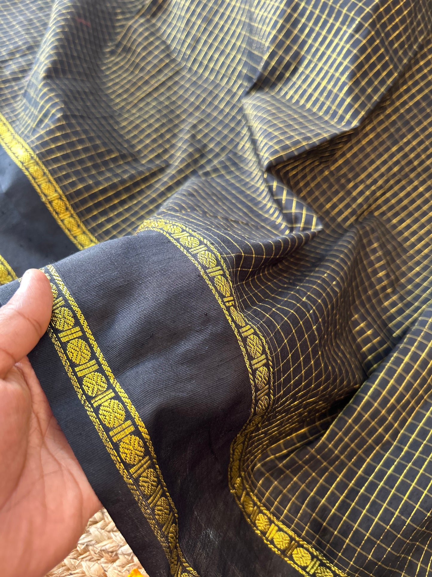 black Muttukattam Cotton silk saree