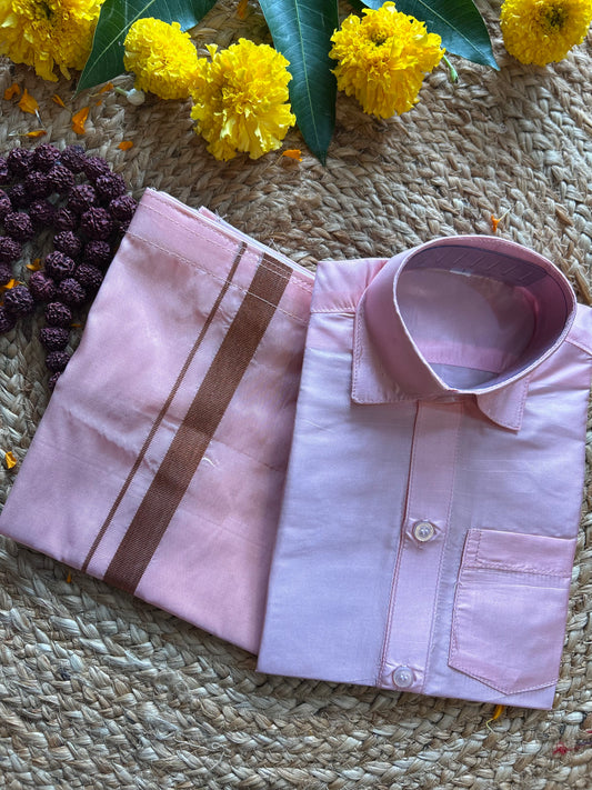Light pink - Shirt Vesti Semi-Silk for Baby Boy