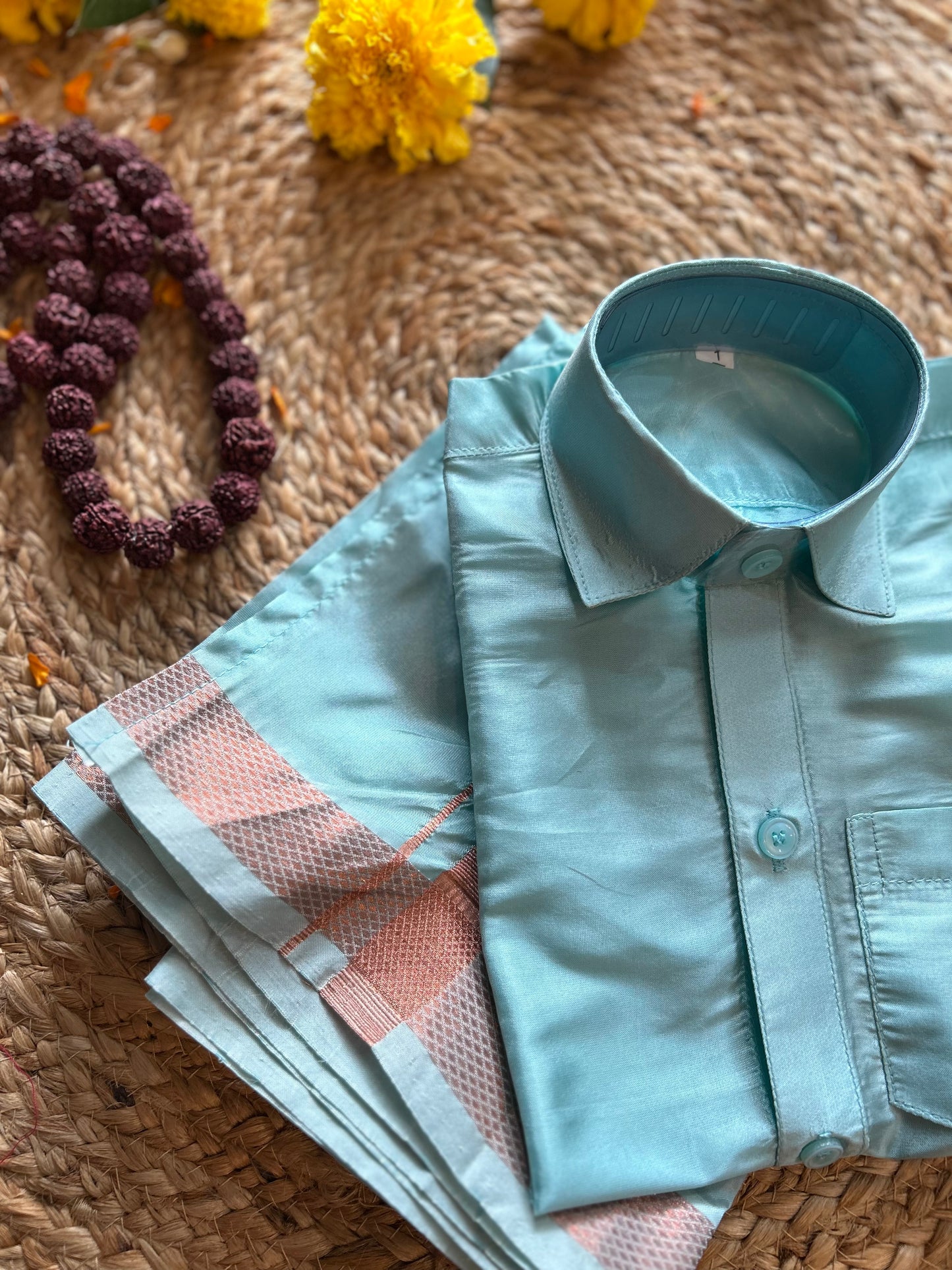 Sky Blue - Shirt Vesti Semi-Silk for Baby Boy