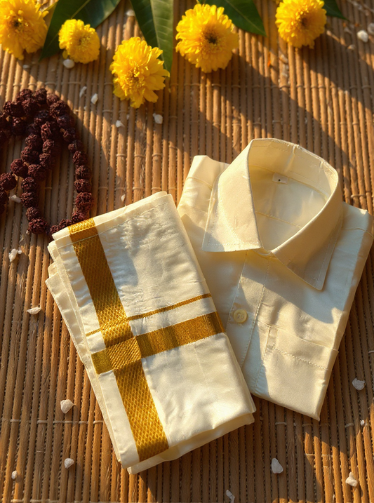 White - Shirt Vesti Semi-Silk for Baby Boy