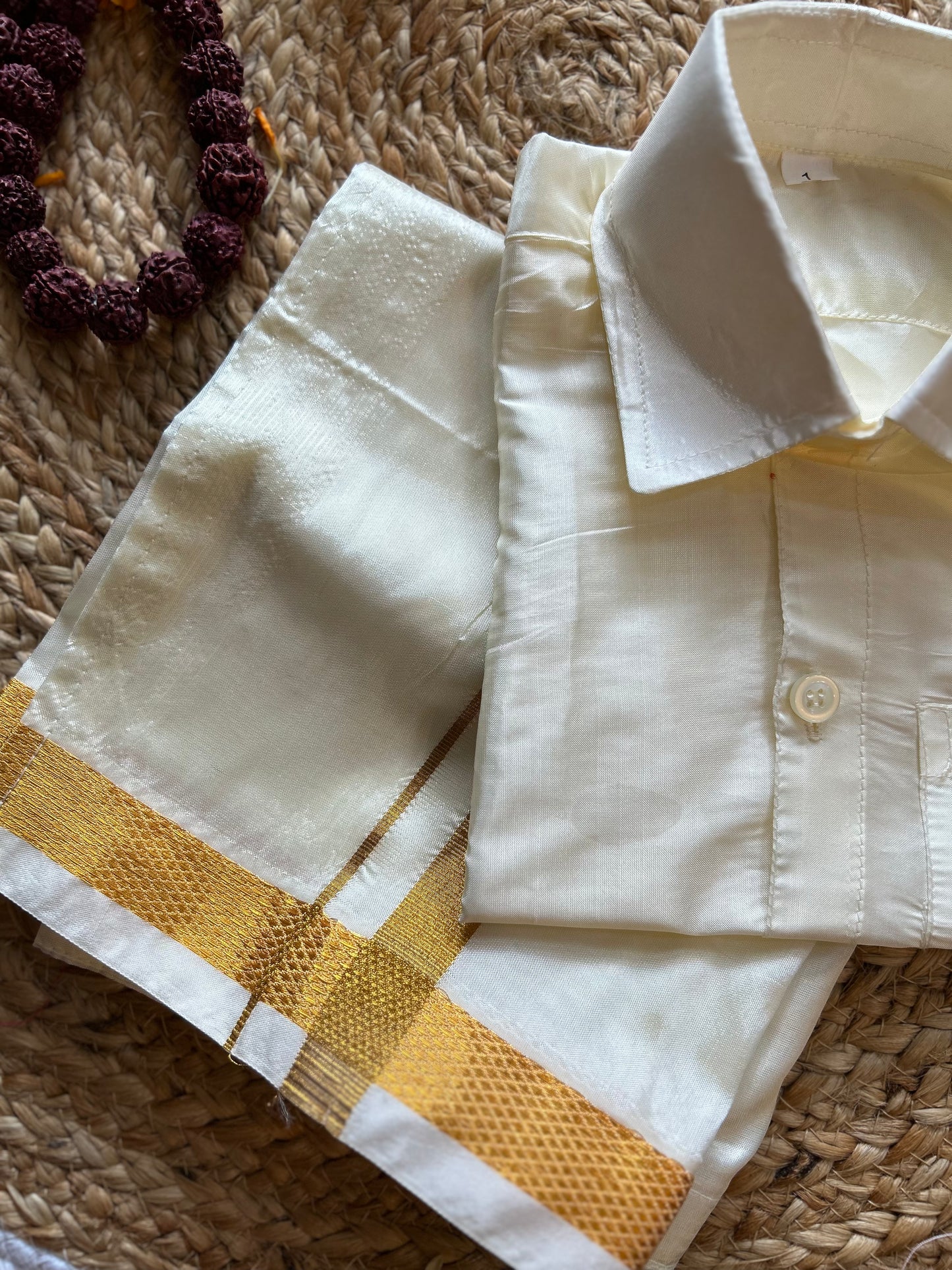 White - Shirt Vesti Semi-Silk for Baby Boy
