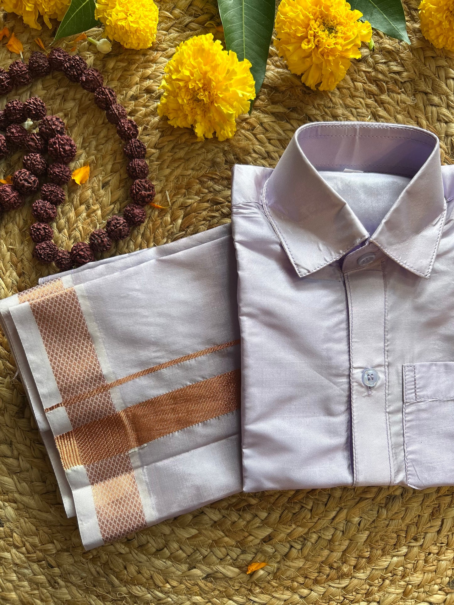 Lavendar - Shirt Vesti Semi-Silk for Baby Boy