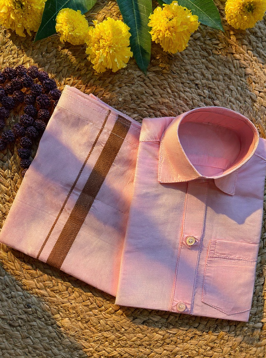 Light pink - Shirt Vesti Semi-Silk for Baby Boy