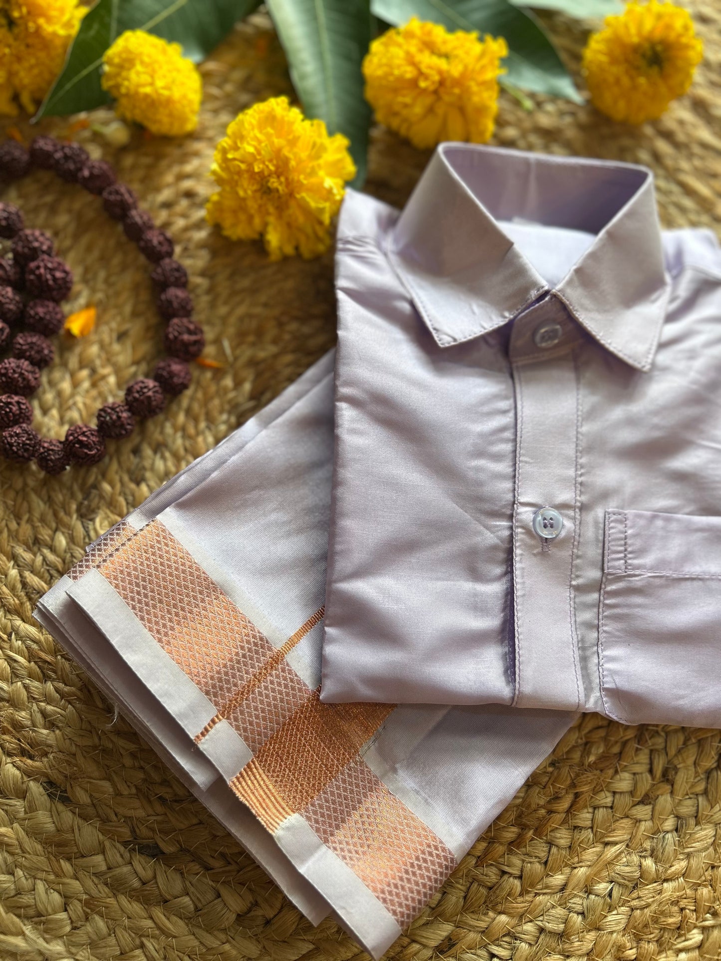 Lavendar - Shirt Vesti Semi-Silk for Baby Boy