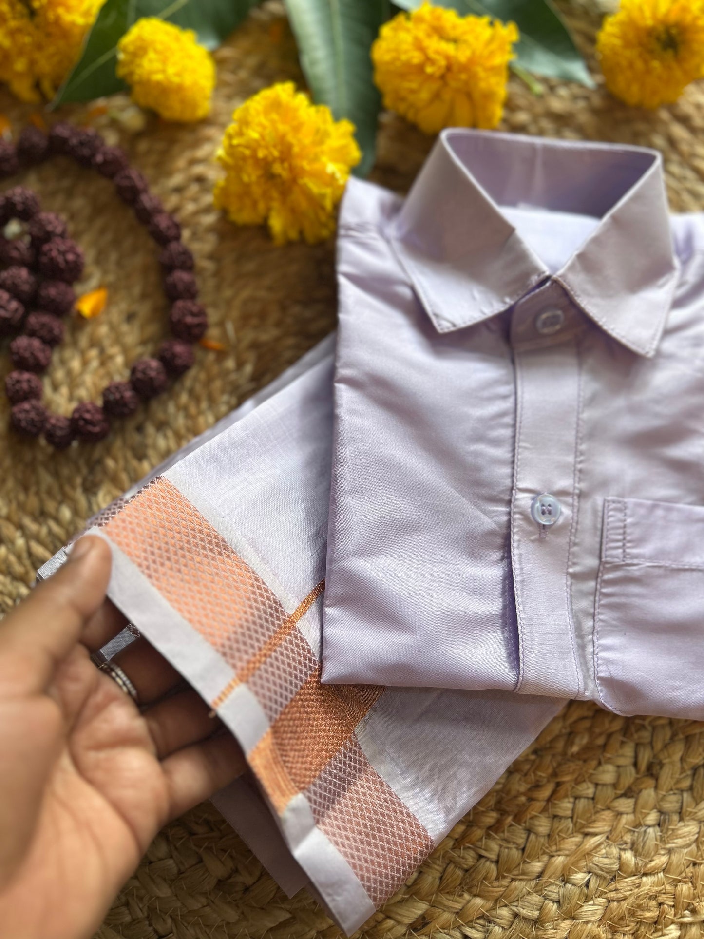 Lavendar - Shirt Vesti Semi-Silk for Baby Boy