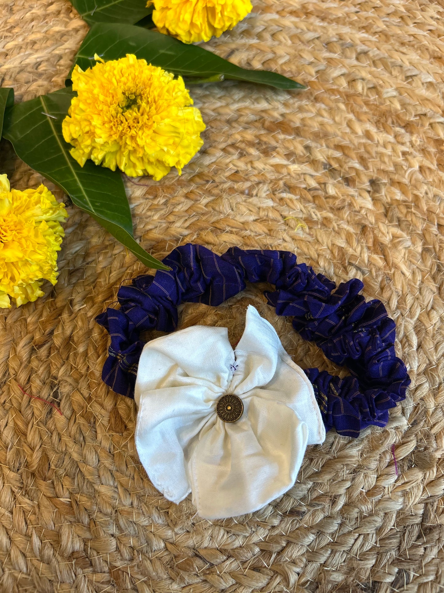 White  and purple - hair band for girls