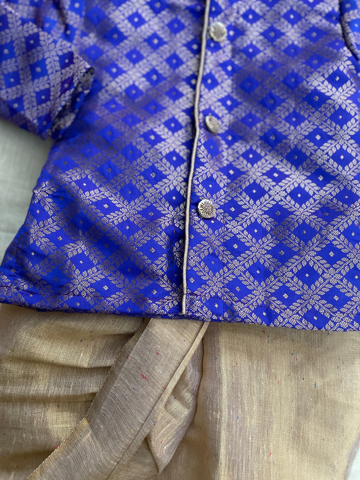 Royal blue with gold kurta dhoti ethnic wear for baby boy