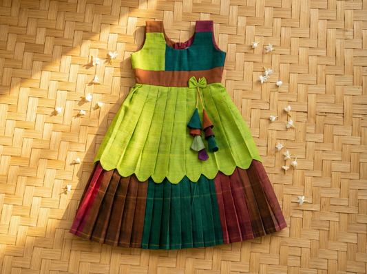 Colourful designer trendy dress for baby girl Pure Cotton