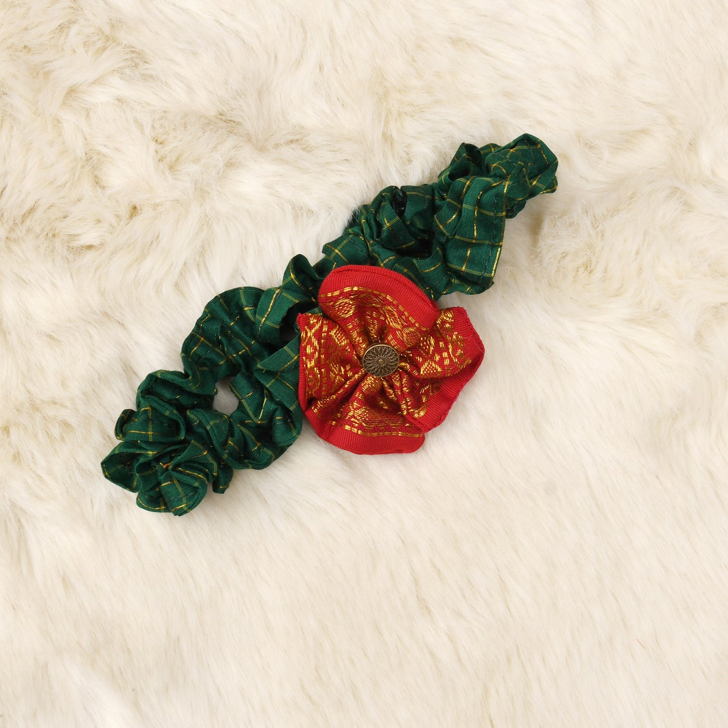Red with Green-hair band for girls