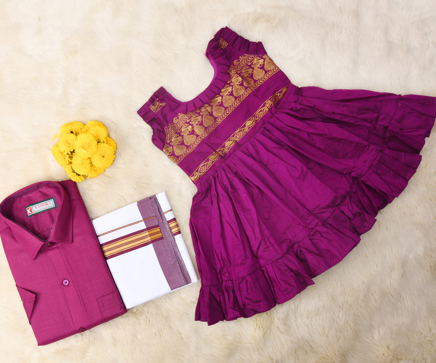Grape - Father and daughter ethnic wear combo