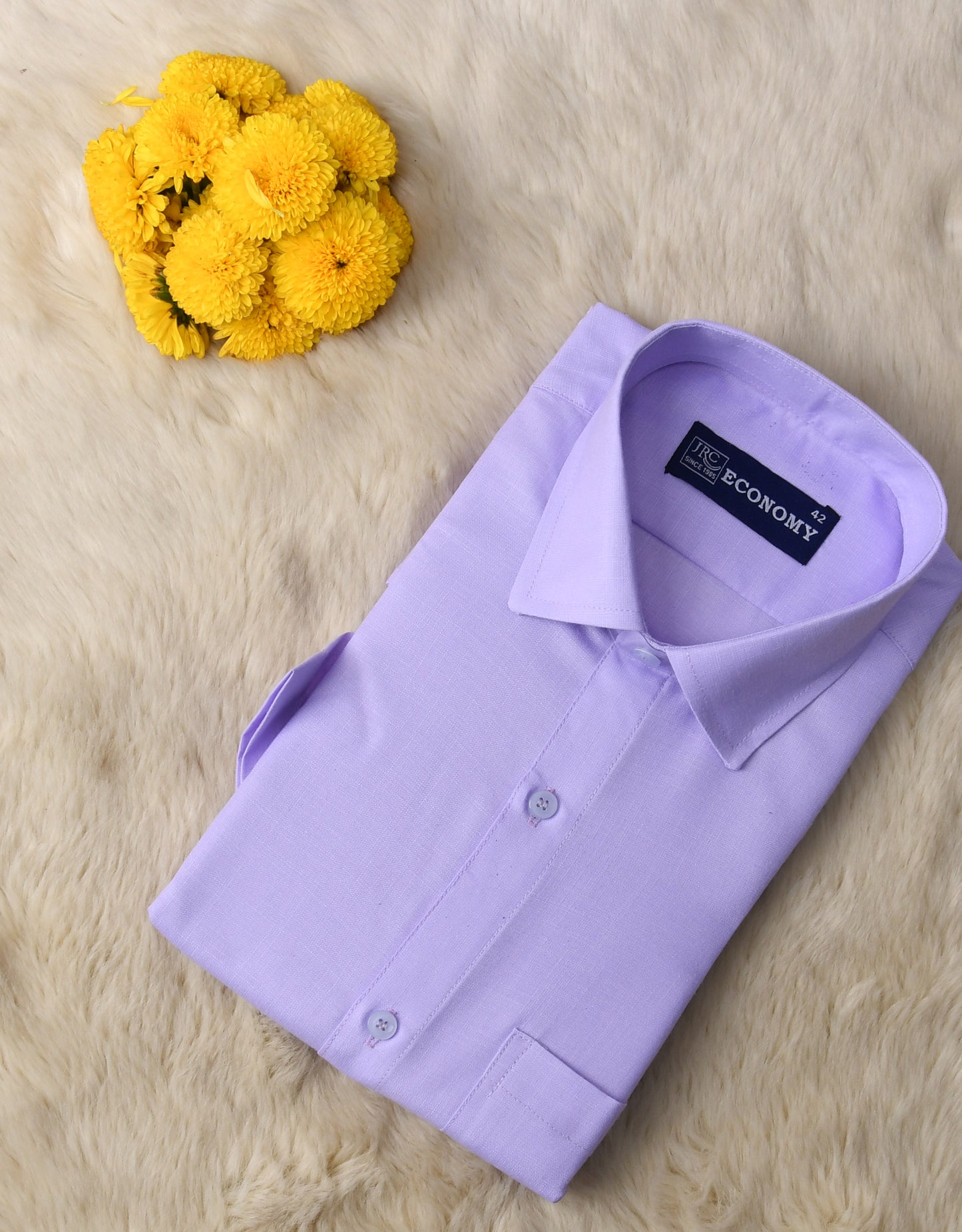 Lavendar and white 100% cotton shirt and panche for Men | Men's kurta set
