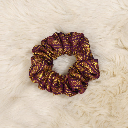 Wine zari hair band for girls