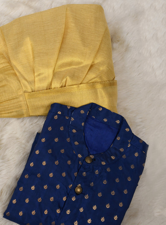 Navy Blue and Gold kurta dhoti baby boy ethnic wear