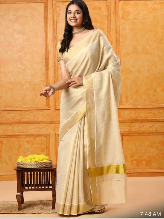 Kerala style - Premium Kasavu Silk