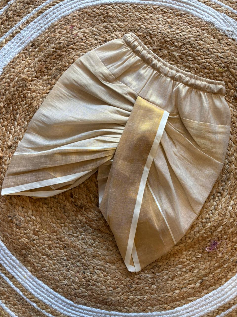 Kerala kasavu Gold dhoti baby boy ethnic bottom wear
